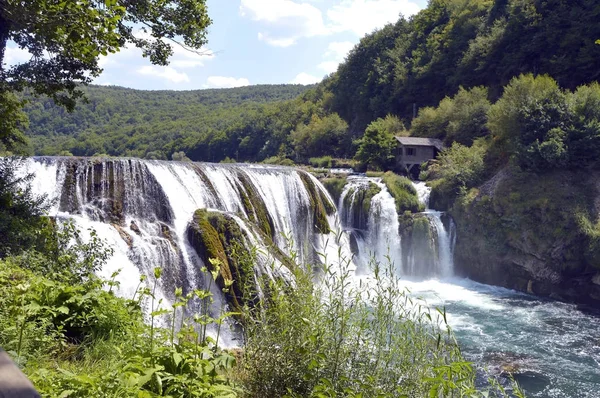 Cachoeira Strbacki Buk Rio Una Perto Bihac Bósnia Herzegovina — Fotografia de Stock