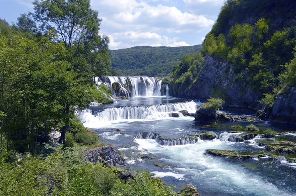 Бук Strbacki Водоспад Річці Una Поблизу Bihac Боснія Герцеговина — стокове фото