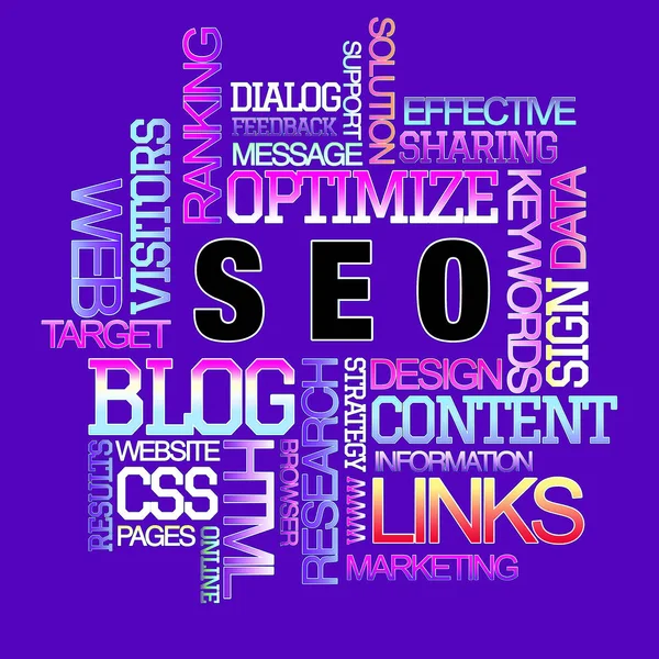 Word Cloud Seo Search Engine Optimization Background — Stock Photo, Image
