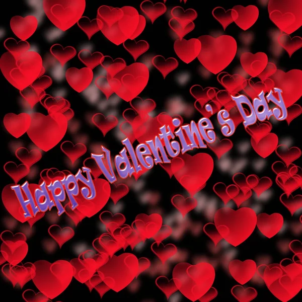 Feliz Día San Valentín Ilustración Con Corazones — Foto de Stock