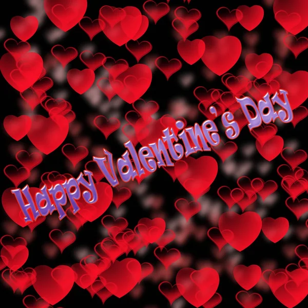 Happy Valentine Day Ilustration Met Hart — Stockfoto