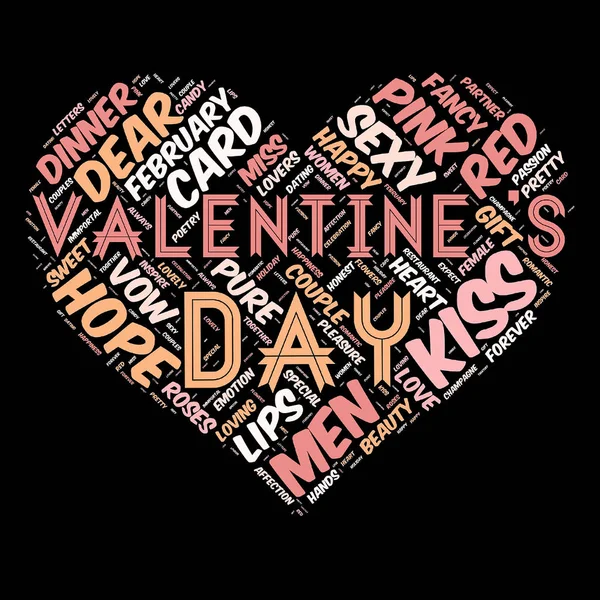 Words cloud of the Happy Valentine\'s Day as background