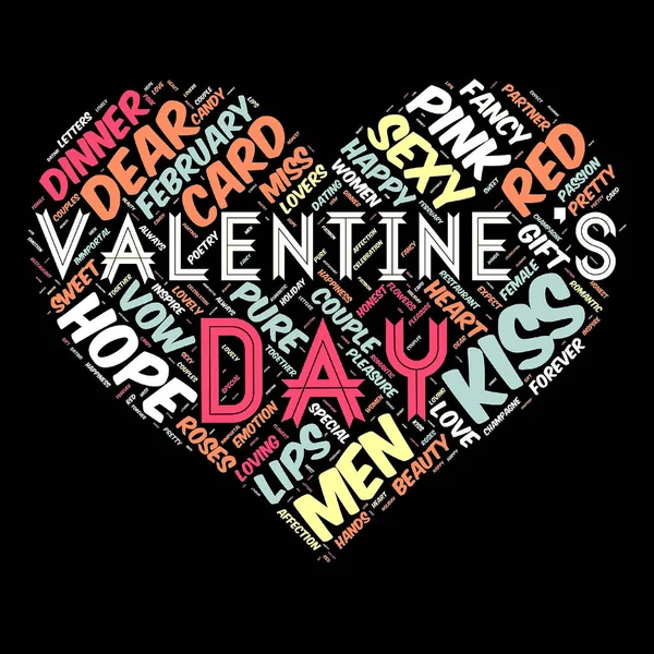 Words cloud of the Happy Valentine\'s Day as background