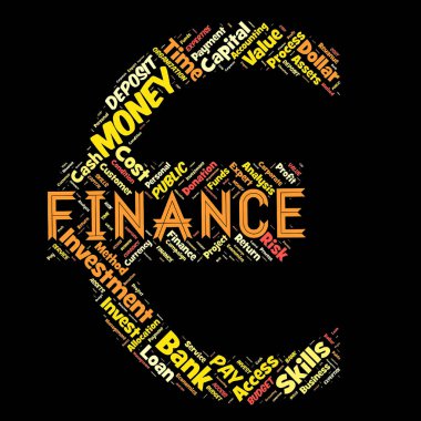 Finans arka plan olarak kelime bulutu