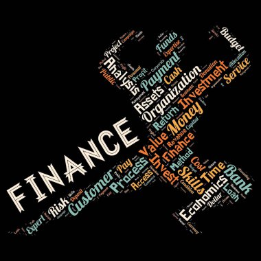 Finans arka plan olarak kelime bulutu