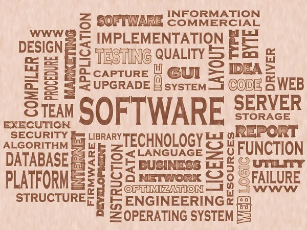 Words cloud of the SOFTWARE as background