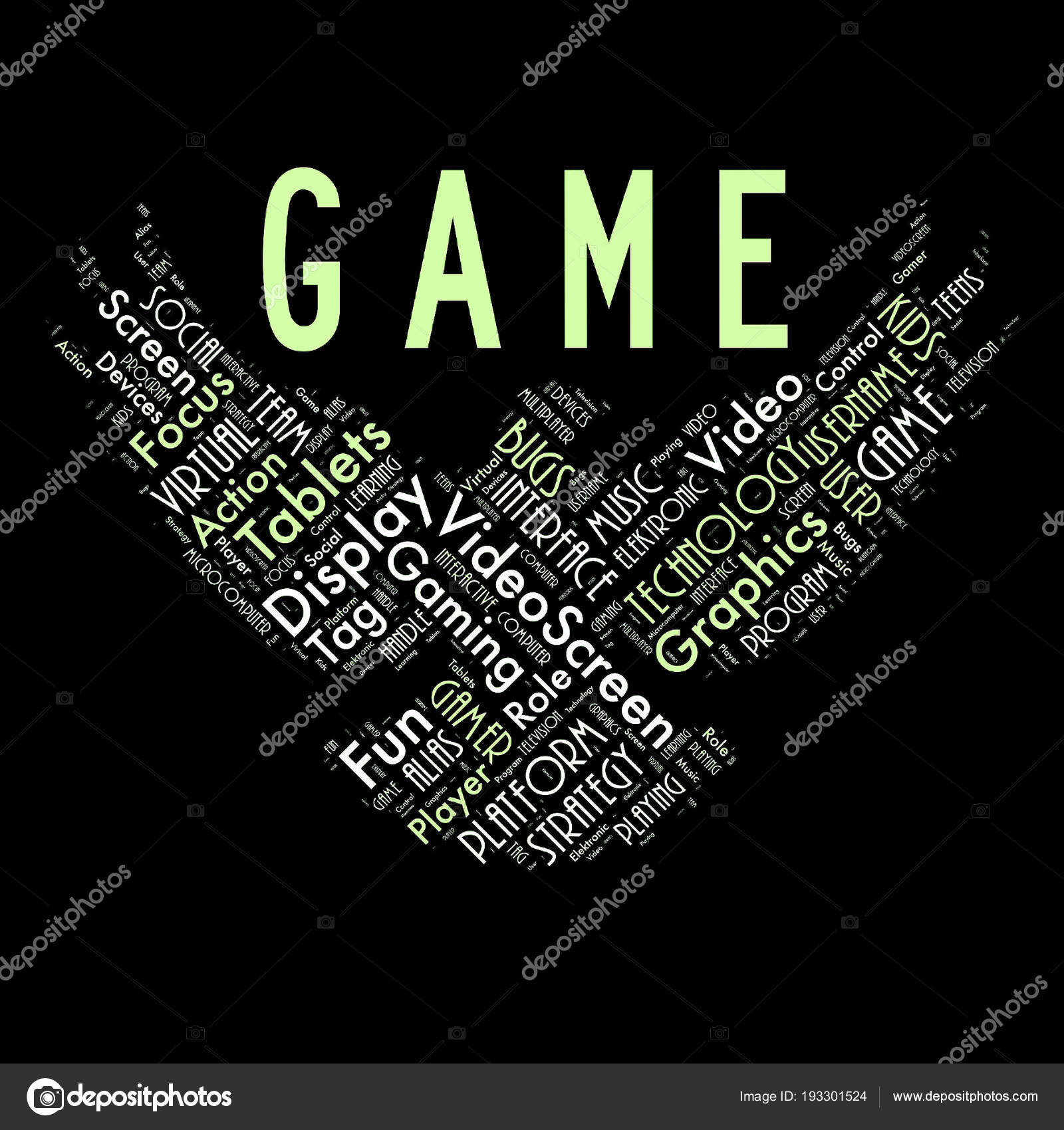 Nuvem Palavra Jogo Como Plano Fundo Stock Photo 11alesanko11
