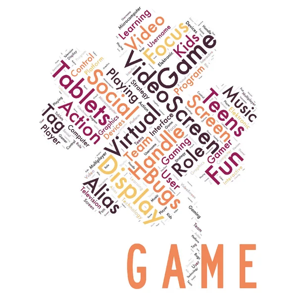 Word cloud of the game as background