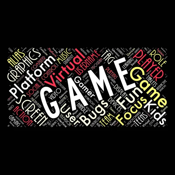 Word cloud of the game as background