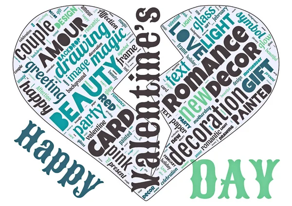 Word cloud of the Happy Valentine\'s Day as background