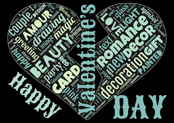 Word cloud of the Happy Valentine's Day as background