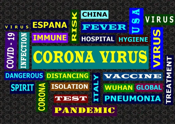 Corona Virus Szófelhője Covid Mint Háttér — Stock Fotó