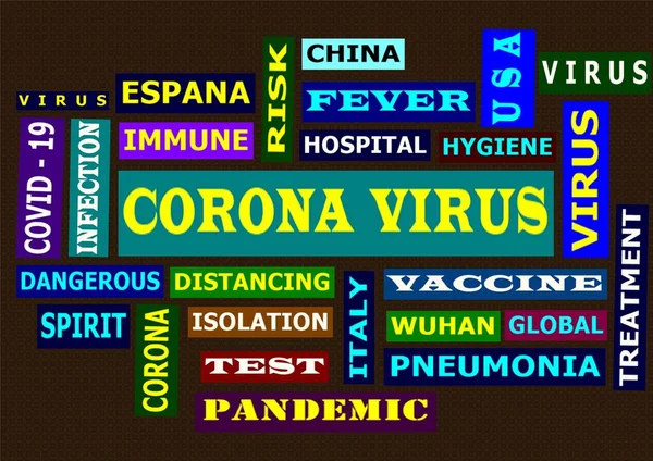 Corona Virus Szófelhője Covid Mint Háttér — Stock Fotó