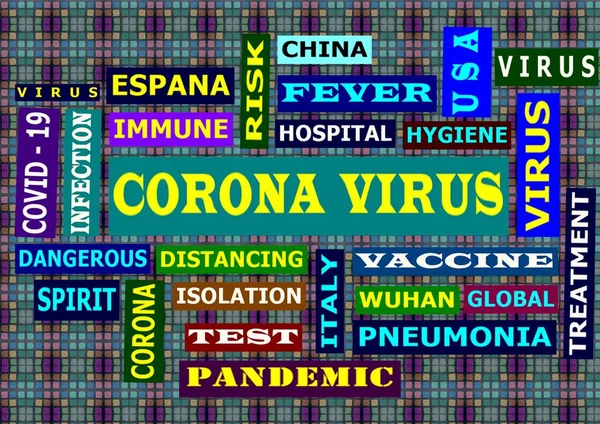 Corona Virus Szófelhője Covid Mint Háttér — Stock Fotó