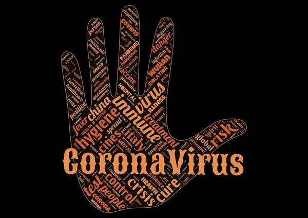 Word Moln Corona Virus Covid Som Bakgrund — Stockfoto