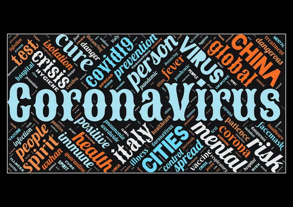 Corona Virus Kelime Bulutu Arkaplan Olarak Covid — Stok fotoğraf