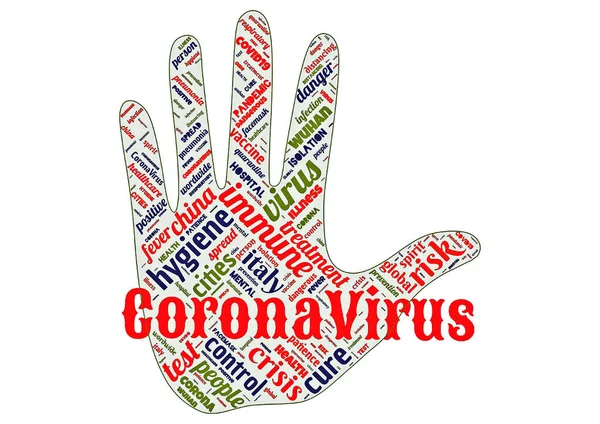 Word Moln Corona Virus Covid Som Bakgrund — Stockfoto