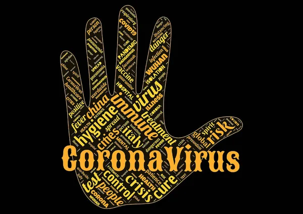 Word Moln Corona Virus Covid Som Bakgrund — Stockfoto