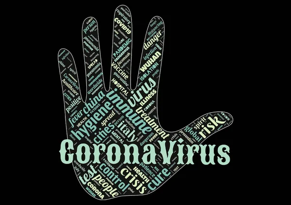 Corona Virus Kelime Bulutu Arkaplan Olarak Covid — Stok fotoğraf