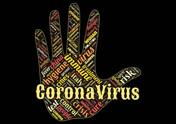 Word Moln Corona Virus Covid Som Bakgrund — Stockfoto