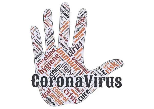 Corona Virus Kelime Bulutu Arkaplan Olarak Covid — Stok fotoğraf