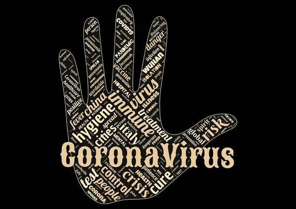 Norul Cuvânt Virusului Corona Covid Fundal — Fotografie, imagine de stoc
