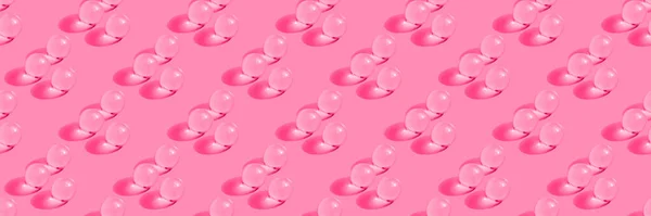 Tondo Pillole Trasparenti Sfondo Rosa Pastello Modello Senza Soluzione Continuità — Foto Stock