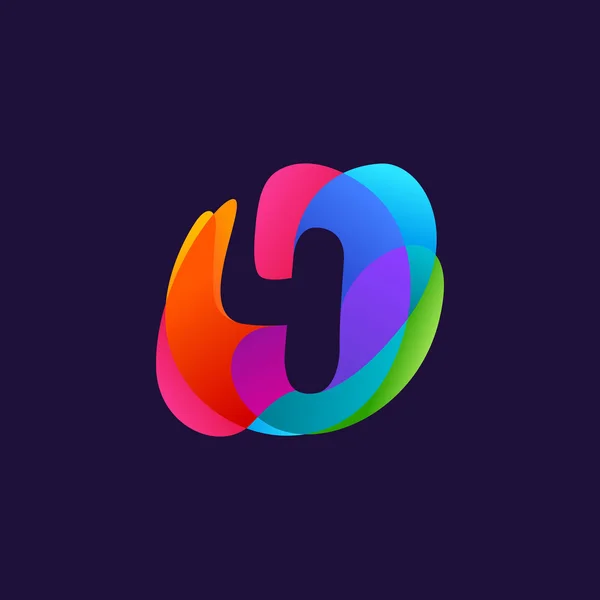 A negyedik logó színes, többszínű splash háttér. 4 ico — Stock Vector