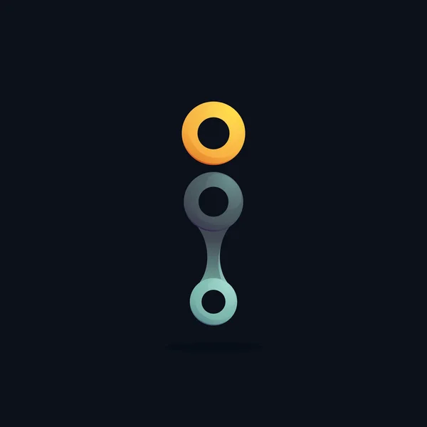 Γράμμα I λογότυπο που σχηματίζεται από την αλυσίδα. Εικονίδιο σύνδεσης. — Διανυσματικό Αρχείο
