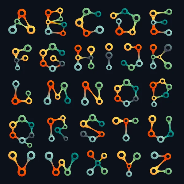 Alphabet-Logos, die durch Kette geformt werden. Verbindungssymbol. — Stockvektor