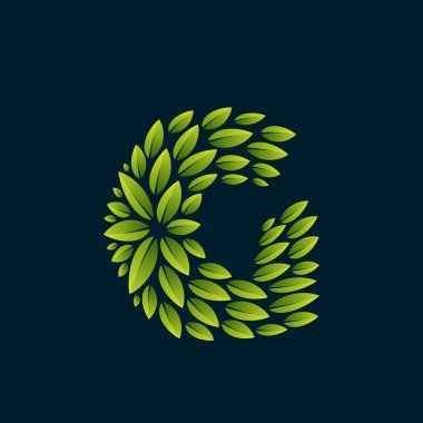 Taze yeşil tarafından kurulan G harfi logo bırakır.