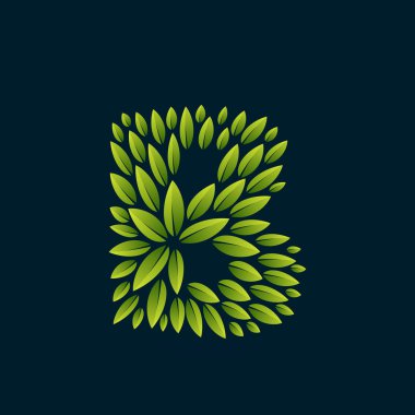 B harfi logosu taze yeşil tarafından kurulan bırakır.