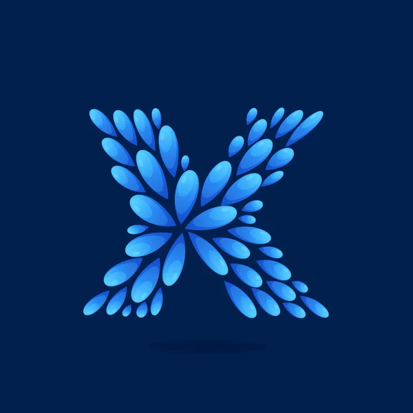 Логотип X-літери, сформований краплями води . — стоковий вектор