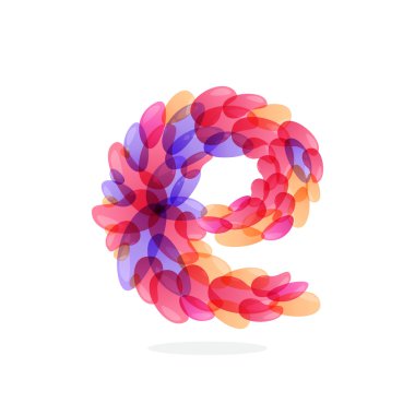 Suluboya sıçramalarına tarafından kurulan E mektup logo.