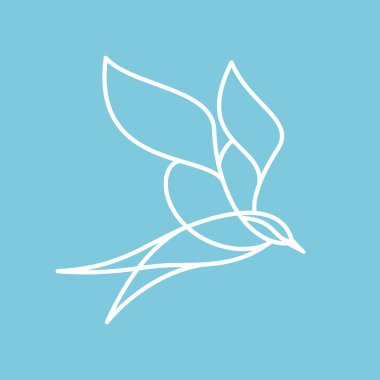 Martı kuşu logo vektör karakter.