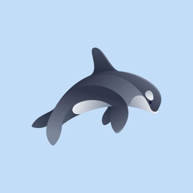 Orca balina vektör karakter.
