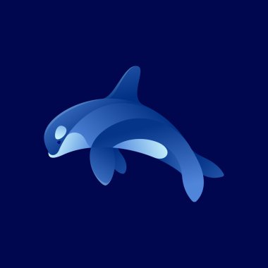 Orca balina vektör karakter.