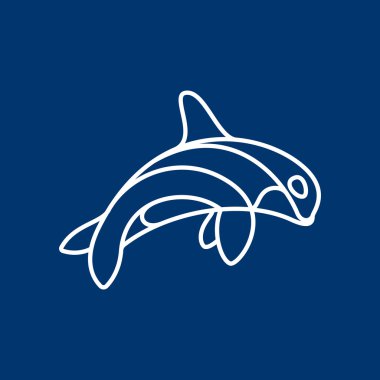 Orca balina satır vektör karakteri.