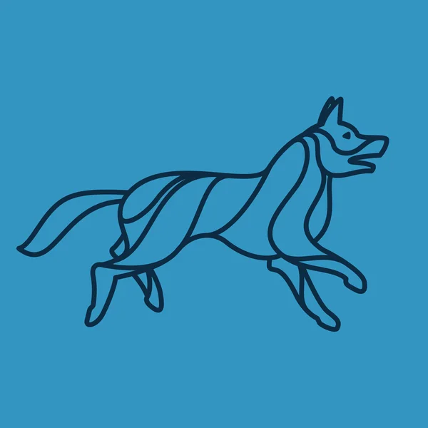German Shepherd dog vector line character. — Stock Vector
