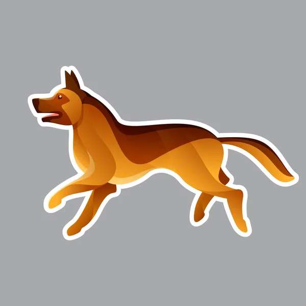German Shepherd dog vector character. — Stock Vector