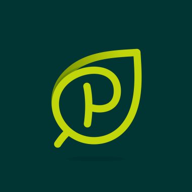 Yaprak yeşil logo P harfi.