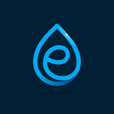 E mektup logo mavi su damlası.