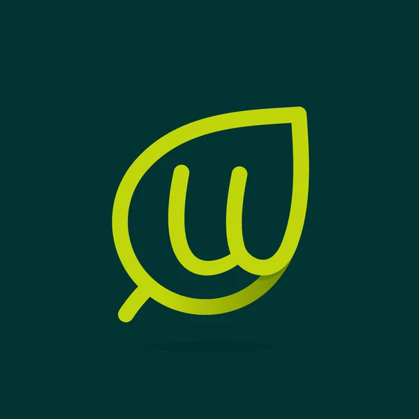 U letter logo in green leaf. — Stock Vector