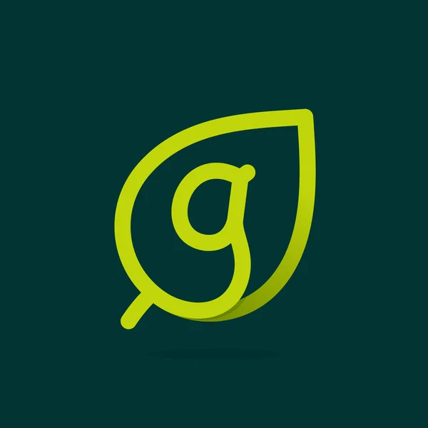 Logo lettera G in foglia verde . — Vettoriale Stock