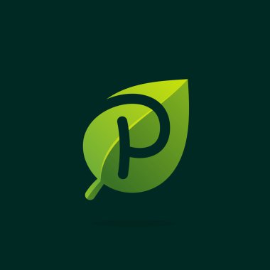 Yaprak yeşil logo P harfi.