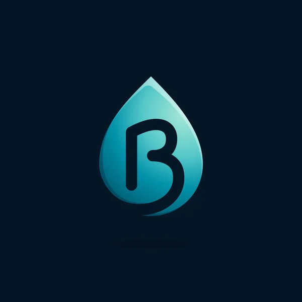 B dopis logo v modré kapky. — Stockový vektor