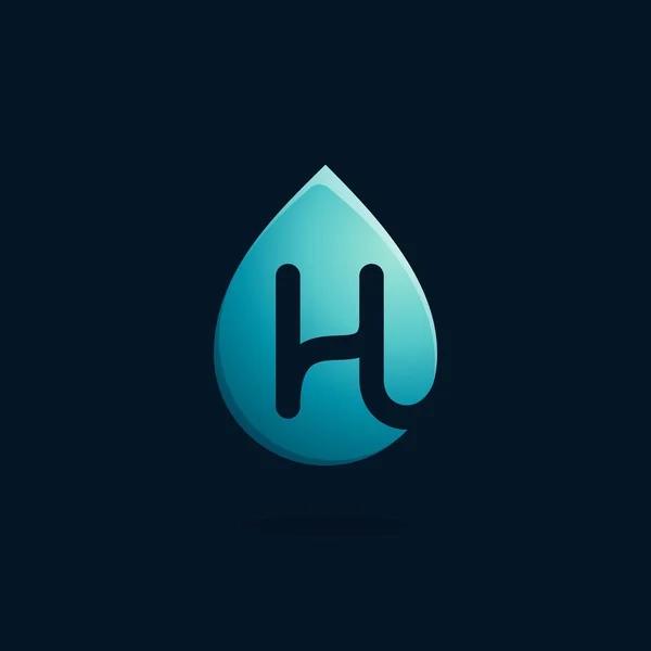 H dopis logo v modré kapky. — Stockový vektor