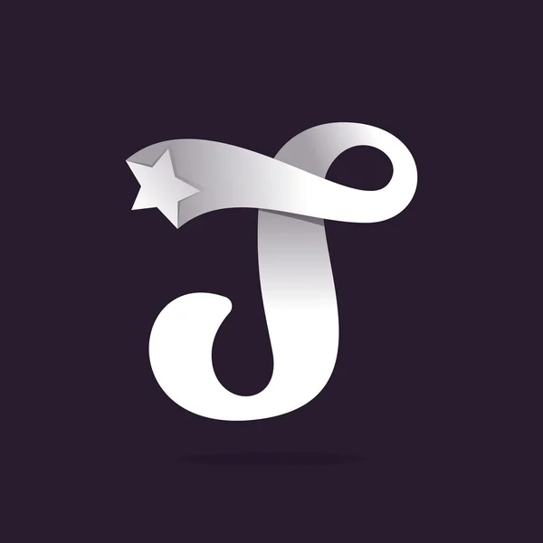 Logotipo de letra T con estrella . — Archivo Imágenes Vectoriales