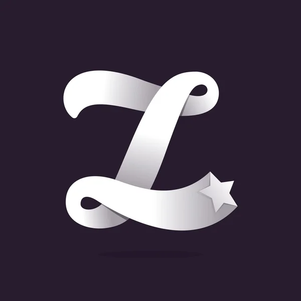 Logotipo da letra Z com estrela . — Vetor de Stock