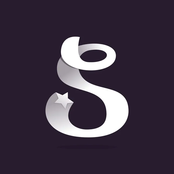 S ตัวอักษรโลโก้ที่มีดาว . — ภาพเวกเตอร์สต็อก